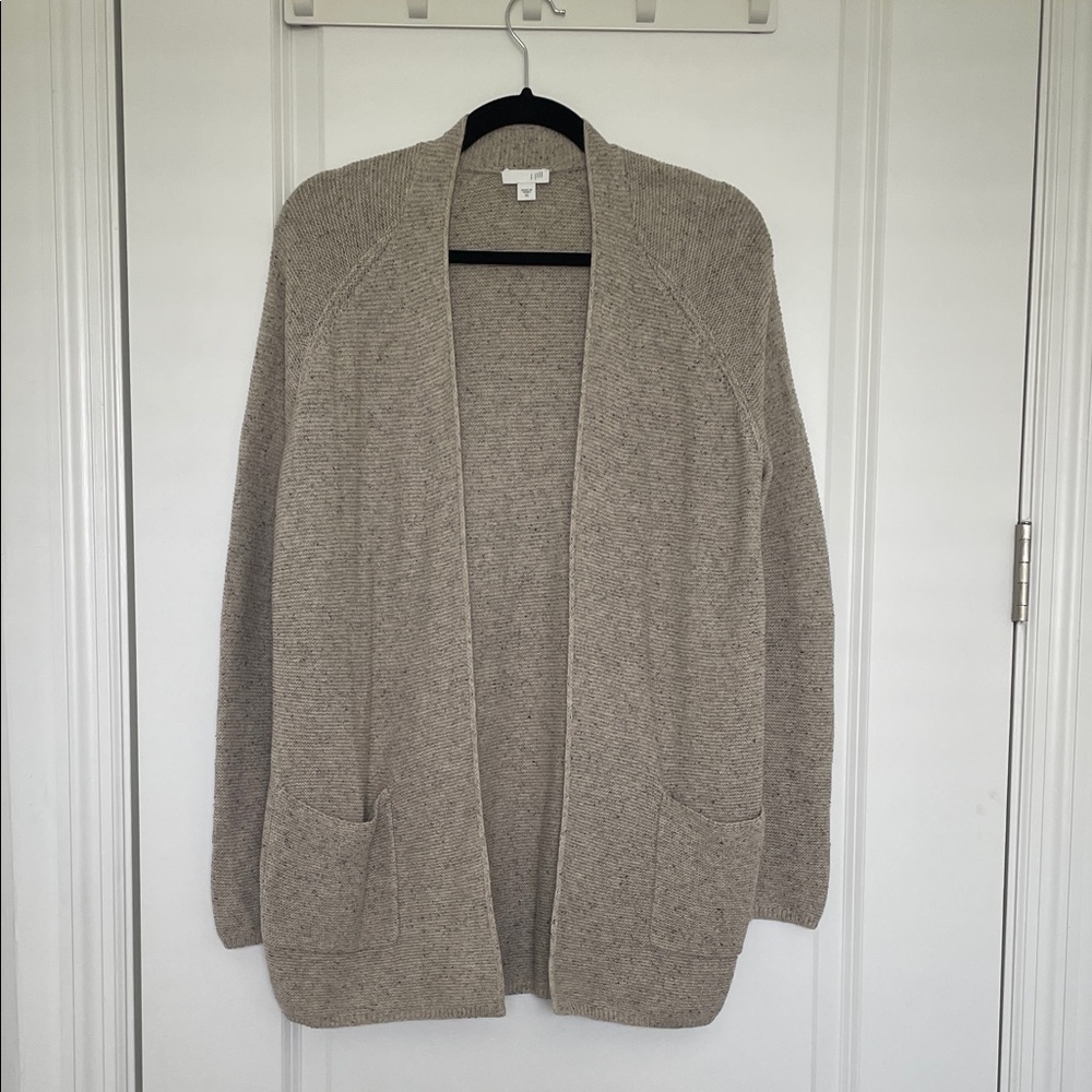 J. Jill Cozy Beige Open Front Cardigan